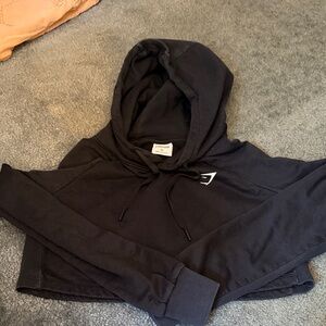 Gymshark Black Cropped Pullover Hoodie